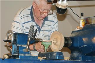 Turning a lace bobbin